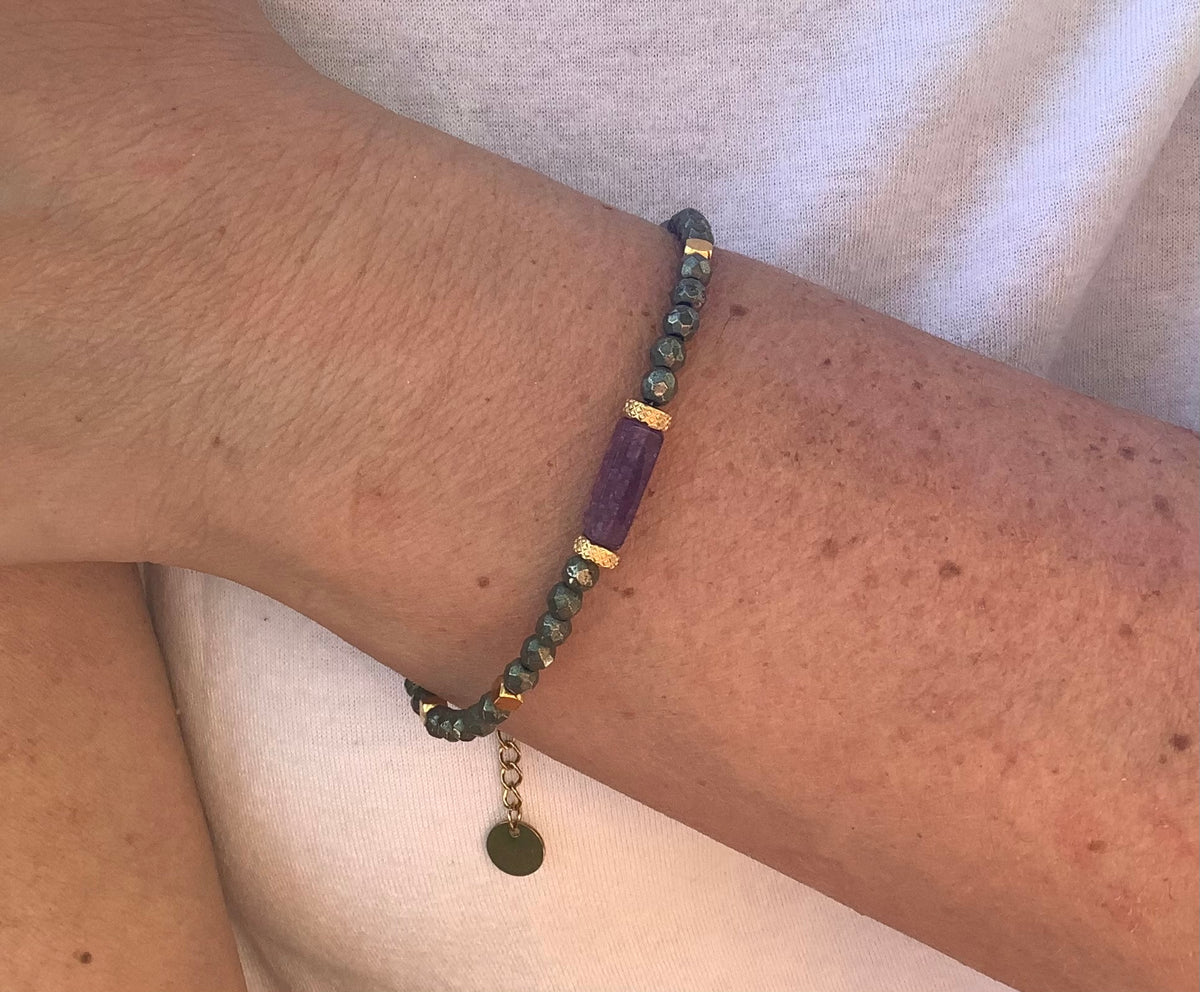 Bracelet Pyrite & Améthyste