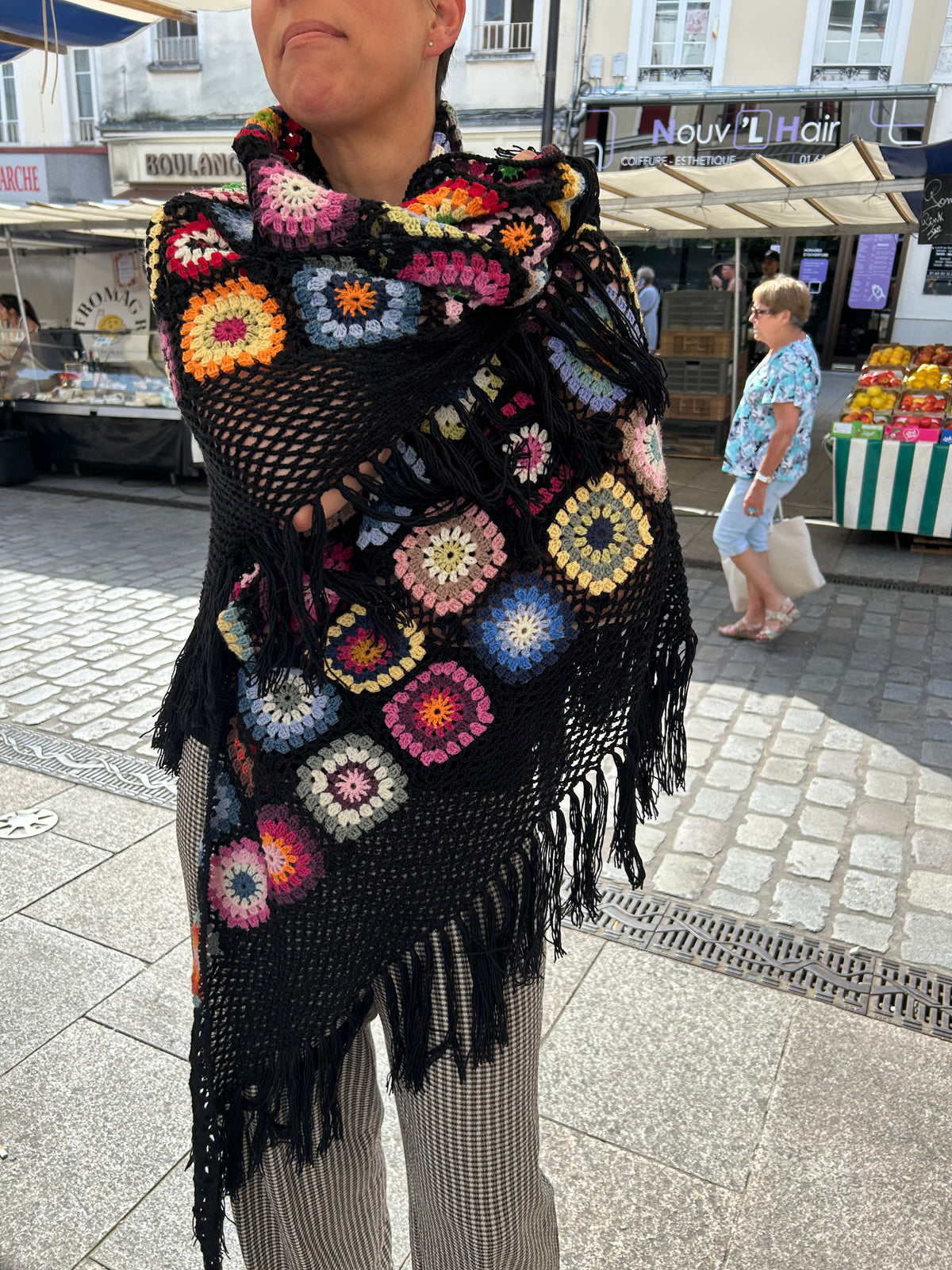 Grand chale en patchwork