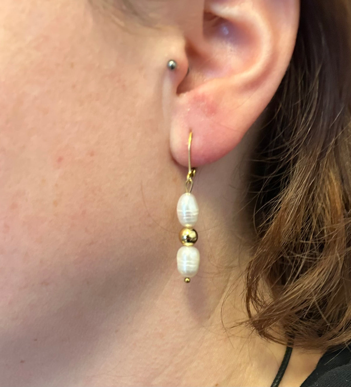 Boucles d’oreilles avec perles d’eau douce