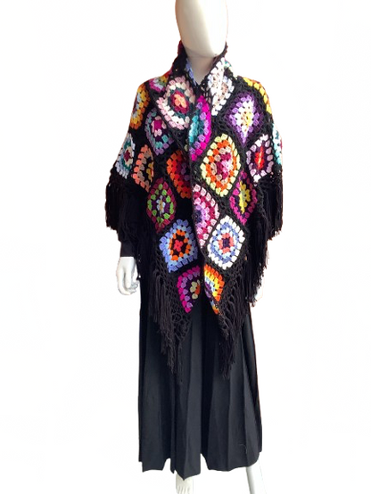 Châle au crochet en patchwork