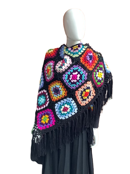 Châle au crochet en patchwork